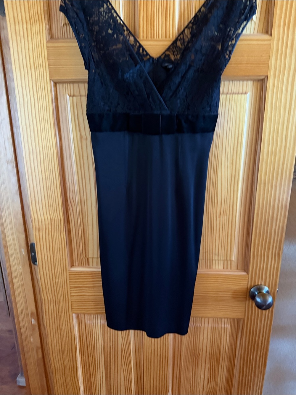 Banana Republic Black Lace-Front Slip Dress